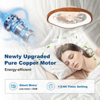 19.7" Modern Ceiling Fans with Lights and Remote Farmhouse Smart Bladeless Fandelier Flush Mount Ceiling Fan for Bedroom Dining Room