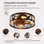 20" Industrial Cage Ceiling Fan with Lights and Remote