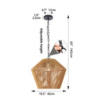 17" Boho Hemp Rope Pendant Light Handcrafted Farmhouse Hanging Light Fixture