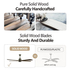 Modern Wood Ceiling Fan with Light and Remote Control