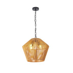 17" Boho Hemp Rope Pendant Light Handcrafted Farmhouse Hanging Light Fixture