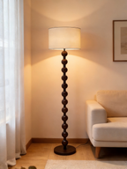 CASAGD Vintage Solid Wood Floor Lamp Wabi-Sabi Living Room Standing Lamp